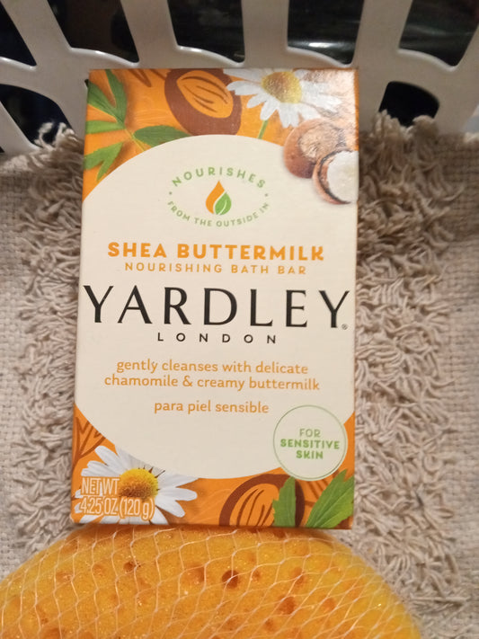 Shea buttermilk nourishing bath bar by Yardley of London sz 4.25 oz set of 2
