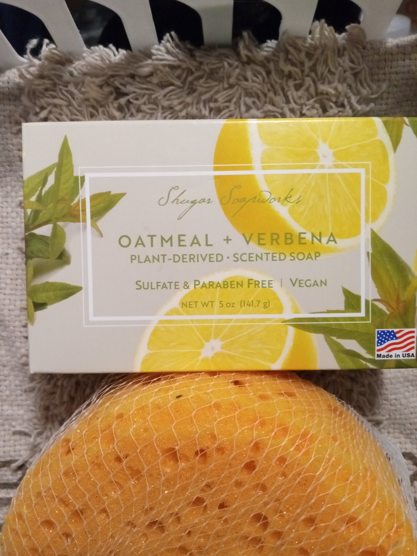 Oatmeal and verbena plant derived scented soap sulfate and parabane-free vegan sz 5 oz