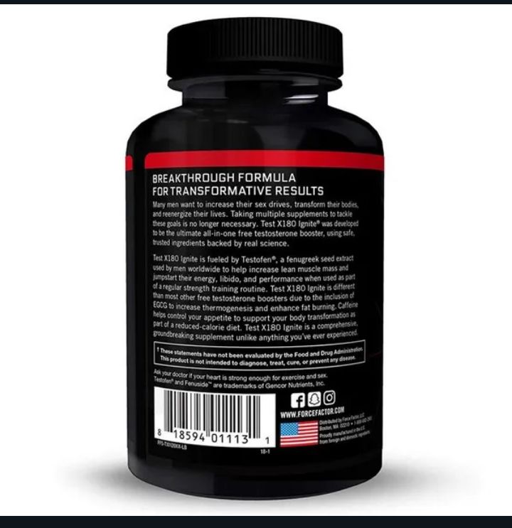 Test 180 ignite 30 count pre-workout men's supplement
