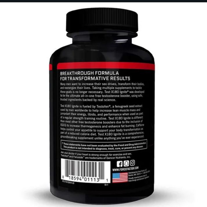 Test 180 ignite 30 count pre-workout men's supplement
